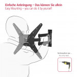 FULLMOTION TV Wall Bracket, 1 star, 400x400, 165 cm (65), 2 arms, black