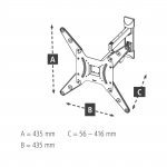 FULLMOTION TV Wall Bracket, 1 star, 400x400, 165 cm (65), 2 arms, black