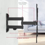 FULLMOTION TV Wall Bracket, 1 star, 400x400, 165 cm (65), 2 arms, black