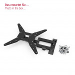 FULLMOTION TV Wall Bracket, 1 star, 400x400, 165 cm (65), 2 arms, black
