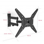 FULLMOTION TV Wall Bracket, 1 star, 400x400, 165 cm (65), 2 arms, black