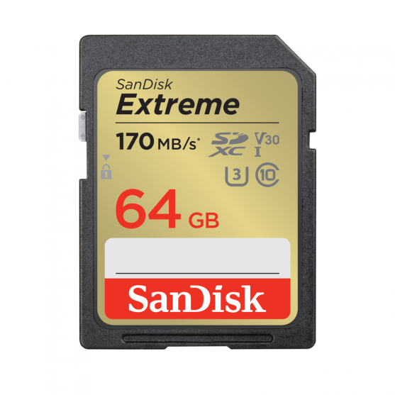 SDXC Extreme 64GB (170/80 MB/s R/W) + 1 year RescuePRO Deluxe SDXC Extreme 64GB (170/80 MB/s R/W) + 1 year RescuePRO Deluxe