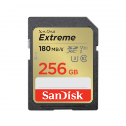 SDXC Extreme 256GB (180/130 MB/s R/W) + 1 year RescuePRO Deluxe