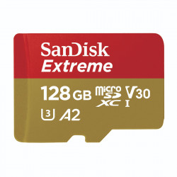 MicroSDXC Extreme 128GB (R190MB/s) + Adapter, + 1 year RescuePRO Deluxe