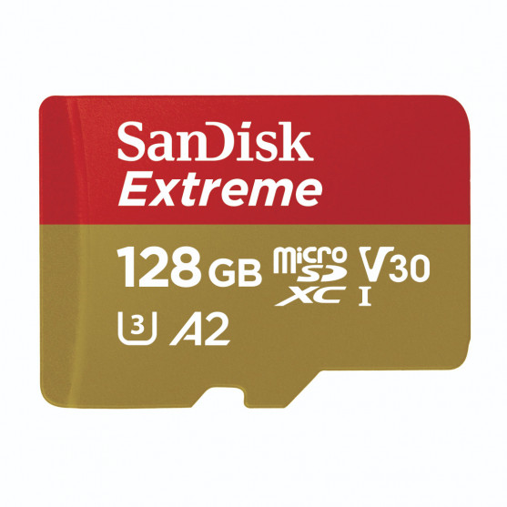 MicroSDXC Extreme 128GB (R190MB/s) + Adapter, + 1 year RescuePRO Deluxe
