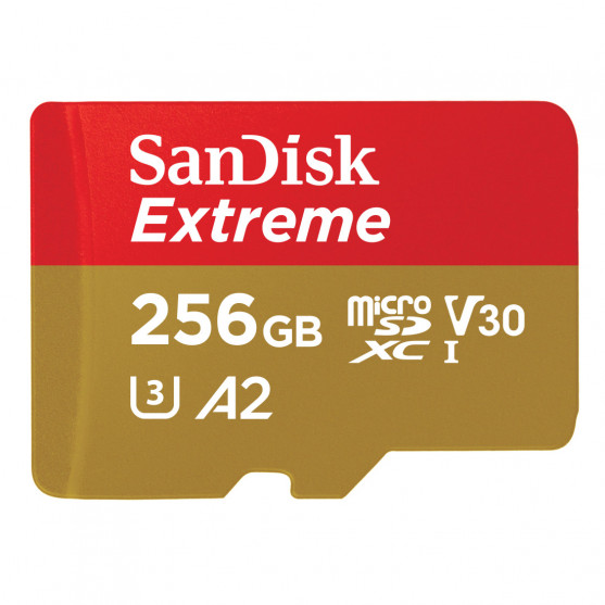 MicroSDXC Extreme 256GB (R190MB/s) + Adapter + 1 year RescuePRO Deluxe