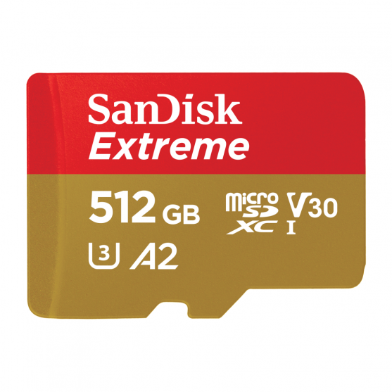 MicroSDXC Extreme 512GB (R190MB/s) + Adapter + 1 year RescuePRO Deluxe