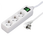 3-Way Power Strip, with switch, 3 m, white