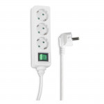 3-Way Power Strip, with switch, 3 m, white
