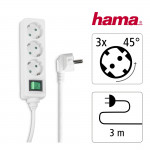 3-Way Power Strip, with switch, 3 m, white