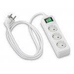 3-Way Power Strip, with switch, 3 m, white
