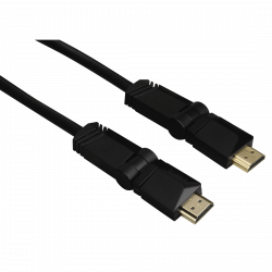 High Speed HDMIâ„˘ Cable, plug - plug, rotation, gold-pl., Ethernet, 3.0 m