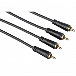 Audio Cable, 2 RCA plugs - 2 RCA plugs, gold-plated, 1.5 m