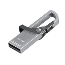 Hook-Style FlashPen, USB 2.0, 64 GB, 15 MB/s, grey