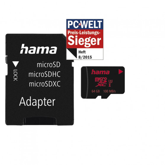 MicroSDXC 64GB UHS rýchlostná trieda 3 UHS-I 100MB/s + adaptér/mobil