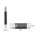 USB kľúč Laeta Twin, USB 3.0, 64GB, 40MB/s, čierny USB kľúč Laeta Twin, USB 3.0, 64GB, 40MB/s, čierny