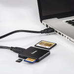 USB 3.0 viacnásobná čítačka kariet, SD/microSD/CF, čierna USB 3.0 viacnásobná čítačka kariet, SD/microSD/CF, čierna