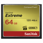 SanDisk Extreme CF 64GB 120MB/s zápis 85MB/s UDMA7