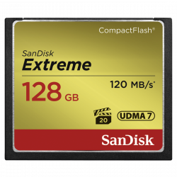 SanDisk Extreme CF 128GB 120MB/s zápis 85MB/s UDMA7