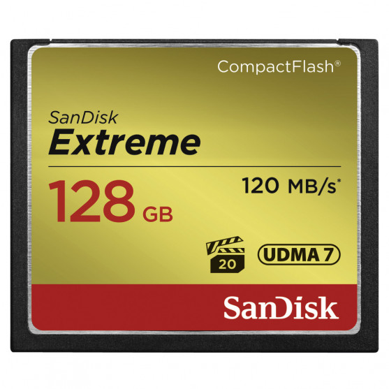 SanDisk Extreme CF 128GB 120MB/s zápis 85MB/s UDMA7