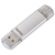 USB kľúč C-Laeta, Type-C USB 3.1/USB 3.0, 16GB, 40 MB/s, strieborný