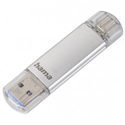 USB kľúč C-Laeta, Type-C USB 3.1/USB 3.0, 32 GB, 40 MB/s, strieborný