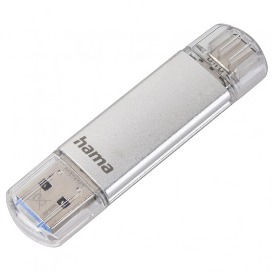 USB kľúč C-Laeta, Type-C USB 3.1/USB 3.0, 32 GB, 40 MB/s, strieborný