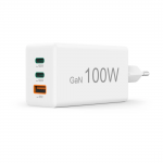 Rýchlonabíjačka, GaN, 2x USB-C, 1x USB-A, mini nabíjačka, PD, 100 W, biela Rýchlonabíjačka, GaN, 2x USB-C, 1x USB-A, mini nabíjačka, PD, 100 W, biela