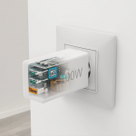 Rýchlonabíjačka, GaN, 2x USB-C, 1x USB-A, mini nabíjačka, PD, 100 W, biela Rýchlonabíjačka, GaN, 2x USB-C, 1x USB-A, mini nabíjačka, PD, 100 W, biela