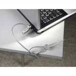 Zámok na notebook Light, 4‑miestny číselný, uhlíková oceľ, strieborný