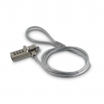 Zámok na notebook Light, 4‑miestny číselný, uhlíková oceľ, strieborný