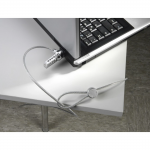 Zámok na notebook Light, 4‑miestny číselný, uhlíková oceľ, strieborný