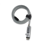 Zámok na notebook USB, 4‑miestny číselný, uhlíková oceľ, strieborný