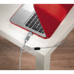 Zámok na notebook USB, 4‑miestny číselný, uhlíková oceľ, strieborný