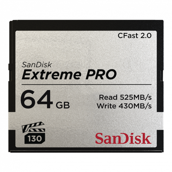 CFast Extreme Pro 2.0 64GB, VPG 130, 525MB/s