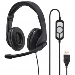 PC kancelárske slúchadlá HS-USB300, stereo, čierne