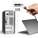 PC kancelárske slúchadlá HS-USB300, stereo, čierne