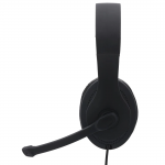 PC kancelárske slúchadlá HS-USB300, stereo, čierne
