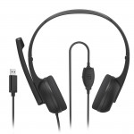 PC kancelárske slúchadlá HS-USB250 V2, stereo, čierne