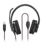 PC kancelárske slúchadlá HS-USB400 V2, stereo, čierne