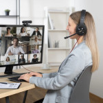 PC kancelárske slúchadlá HS-USB400 V2, stereo, čierne