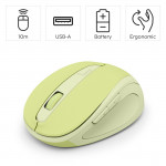 Bezdrôtová myš WM‑400, ergonomická, 6 tlačidiel, tichá, zelená