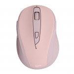 Bezdrôtová myš WM‑400, ergonomická, 6 tlačidiel, tichá, ružová