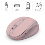 Bezdrôtová myš WM‑400, ergonomická, 6 tlačidiel, tichá, ružová
