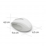 Bezdrôtová myš WM‑400, ergonomická, 6 tlačidiel, tichá, biela