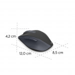 Bezdrôt. myš WM-500, ergonomická, 6 tlačidiel, tichá, akumulátor, čierna
