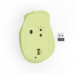 Bezdrôt. myš WM-500, ergonomická, 6 tlačidiel, tichá, akumulátor, zelená