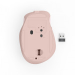 Bezdrôt. myš WM-500, ergonomická, 6 tlačidiel, tichá, akumulátor, ružová