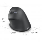 Vertikálna ergonomická myš pre ľavákov EWM-600L, viac zariadení, čierna