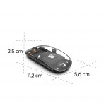 Viaczariad. myš WM-600, bezdrôtová, rádio/BT, plochá, 6 tlačidiel